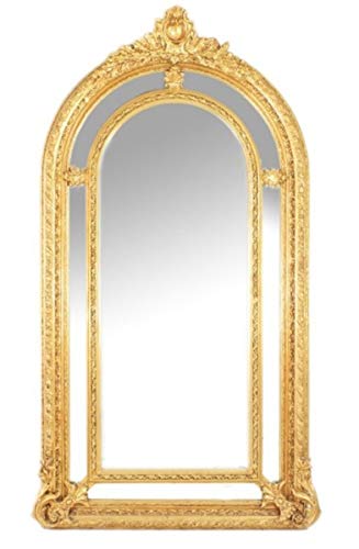 Casa Padrino Riesiger Luxus Barock Wandspiegel Gold Versailles 210 x 115 cm - Massiv und Schwer - Goldener Spiegel