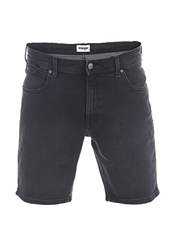 Wrangler Herren Jeans Short Texas Kurze Stretch Shorts Regular Fit Baumwolle Bermuda Sommer Hose Blau Schwarz w30 w31 w32 w33 w34 w36 w38 w40, Größe:W 32, Farbe:Cash Black (W11CHT240)