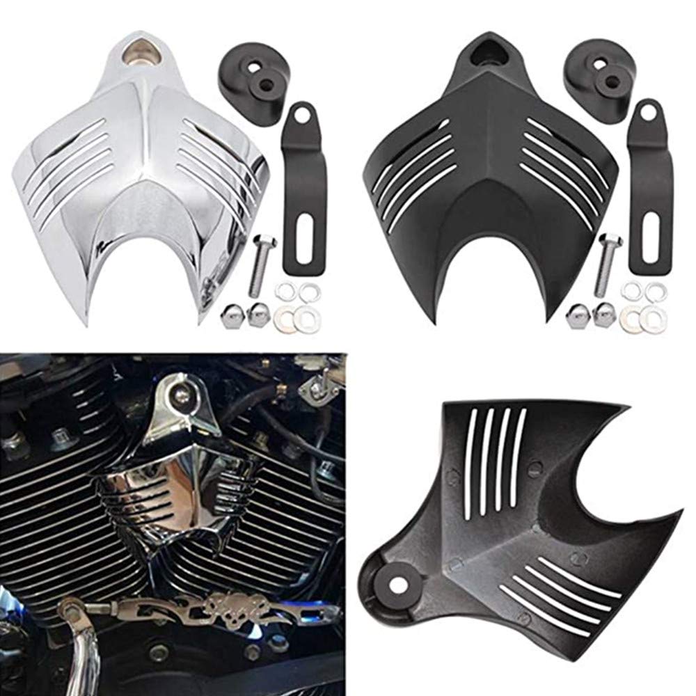 Motorrad Big Twin Horn Cover Cowbell für Harley Dyna Electra Glide Fatboy Softail (Chrom)