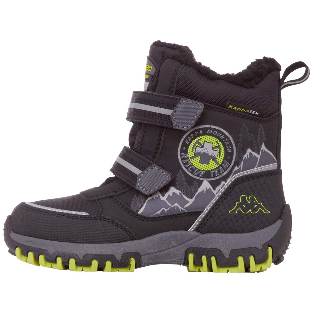 Kappa Unisex-Kinder RESCUE TEX KIDS Klassische Stiefel, Schwarz (1133 black/lime), 26 EU