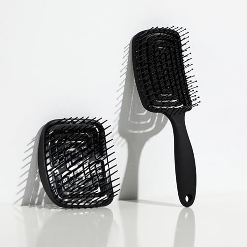MIUPOO Professioneller lockiger belüfteter Haarbürstenkamm, Kopfhautmassagegerät, Shampoo-Bürste, Entwirrbürste für schnelleres Föhnen und Kopfhautschrubber für Tiefenreinigung, Kopfhautmassagegeräte,