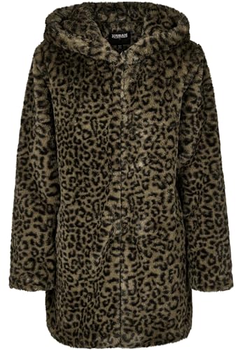 Urban Classics Damen Ladies Leo Teddy Coat Mantel, Mehrfarbig (Dark-Olive 02269), XXXX-Large (Herstellergröße: 4XL)