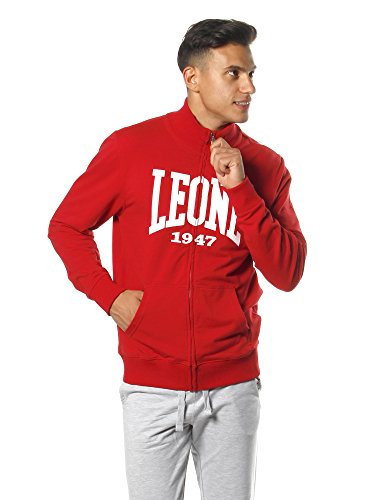 LEONE 1947 APPAREL Never Out Stock, Sweatshirt mit Reißverschluss Herren M rot