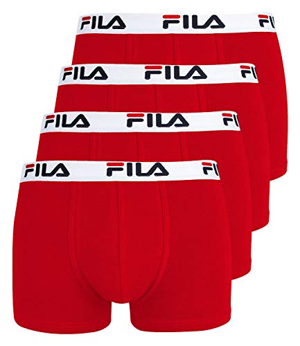 Fila Herren Boxershorts Unterhosen Man Boxers FU5016 4er Pack, Farbe:Rot, Wäschegröße:XL, Artikel:-118 red