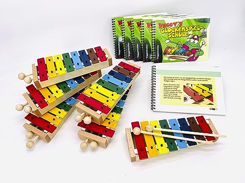 Voggenreiter "Mein erstes Glockenspiel-Set für den Kindergarten und die Schule", 12-teilig inkl. Aufbewahrungs-Kiste, für bis zu 6 Kinder, ab 3 Jahre