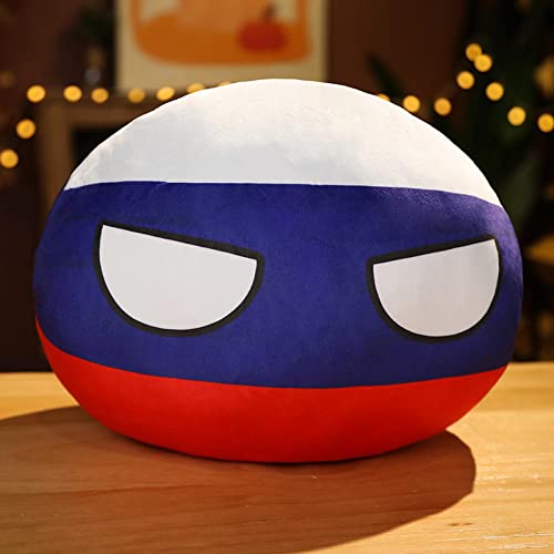Country Ball Toys Plüschkissen, Polandball Countryball Frankreich Russland Großbritannien Deutschland Italien Plüschtiere, Weihnachtsgeburtstagsgeschenke Für Anime Fans 40 cm Russland
