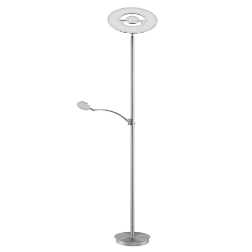 Lucande LED Stehlampe 'Journi' dimmbar (Modern) in Alu aus Metall u.a. für Wohnzimmer & Esszimmer (2 flammig,) - LED-Stehleuchte, Floor Lamp, Standleuchte, Wohnzimmerlampe, Wohnzimmerlampe