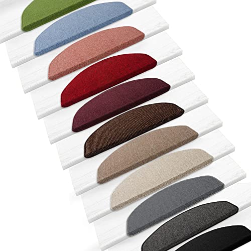 Floordirekt 15 Stück Preiswerte Stufenmatten „London“ halbrund und rechteckig in 11 Farben (Halbrund, hellblau, groß)
