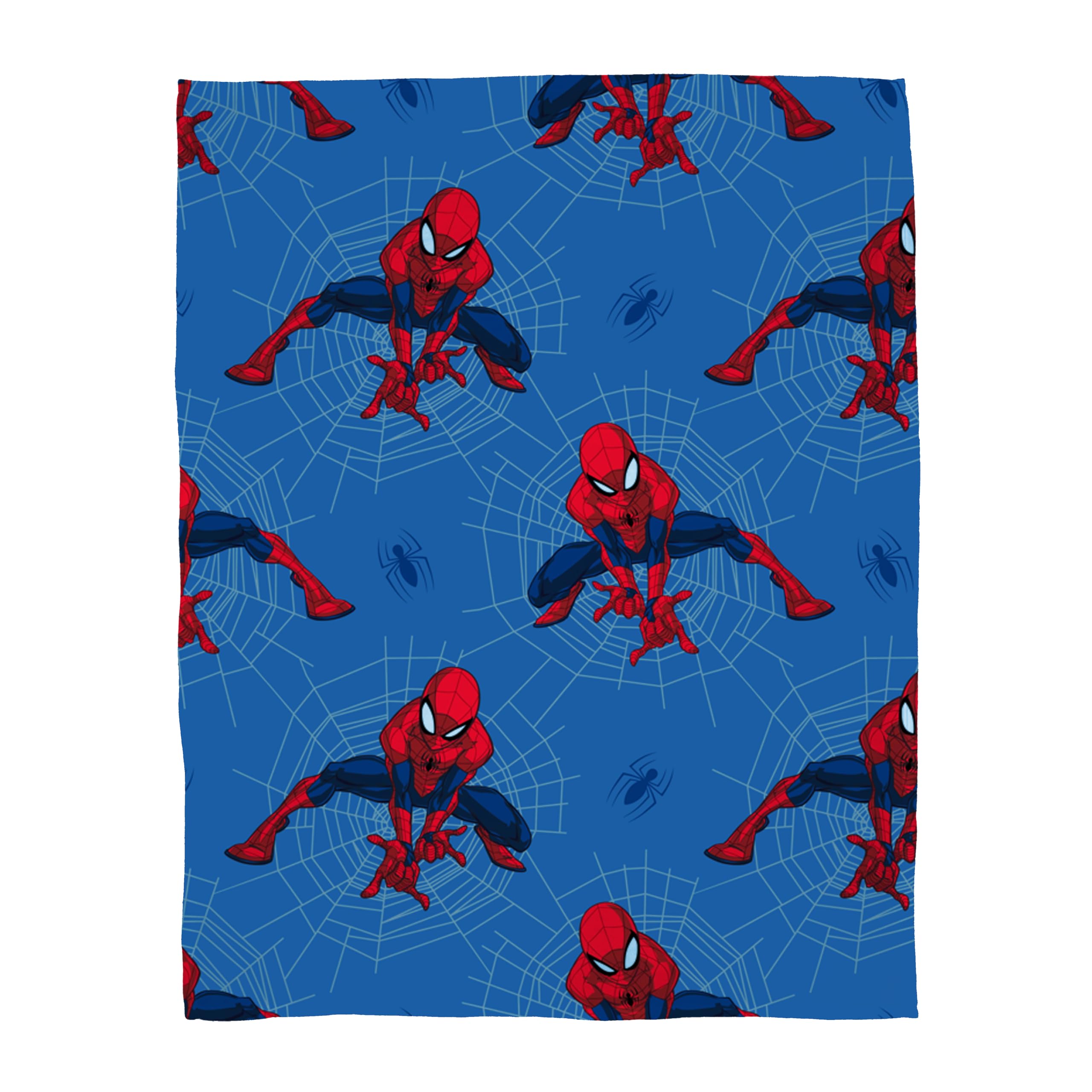 Character World Disney Spiderman Überwurfdecke, superweich, Web-Time-Design, warmes, superweiches Fleece, perfekt für Zuhause, Schlafzimmer, Übernachtungen und Camping, 100 x 150 cm