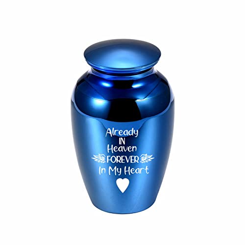 LZHLMCL Andenken Bestattungsurnen Human Ashes for Pets Memorials Forever In My Heart Dog Cremation Urn Casket Funeral Pendant Blue 70 * 45Mm