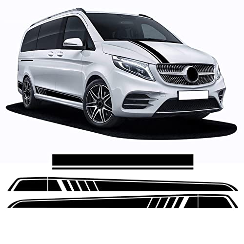 3 Stück Tür Seitenstreifen Rock Aufkleber Motorhaube Aufkleber,Für Mercedes Benz V-Klasse W447 Vito Viano 2014-heute AMG,Seitenschweller Aufkleber