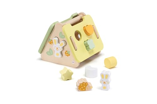 Sevi Bunny gemeinsames Spiel | Trudi by Holzspielzeug für Kinder von einem Jahr Geschenke für Kinder in den ersten Monaten | 19x16,5x19cm | Infant Toys | Modell 83112