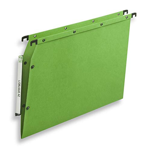 Boite de 25 dossiers suspendus az pour armoire azv fond v vert tilleul 502500 OBLIQUE