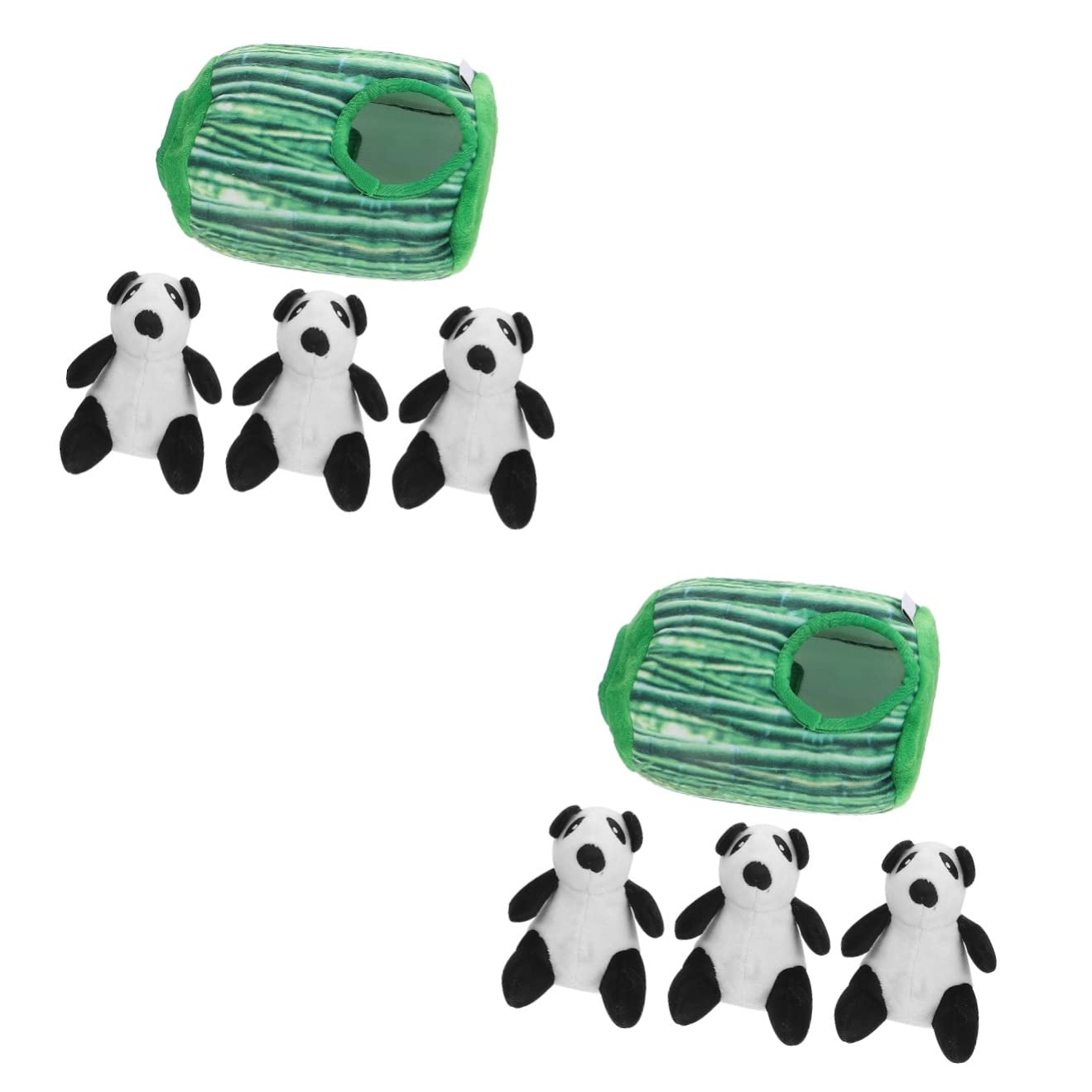 BCOATH Welpenbeißspielzeug 2 Sets Rinde Zahnen Katze Tragbar Versteckpuzzles Quietschen Kauen Kauen Haustierpuzzle Modelltier Pandas Spielzeug Welpenspielzeug Für Cartoons