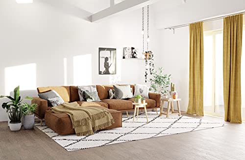 Samtvorhang gelb Safran | Vorhang Wohnzimmer Schlafzimmer| modern 140x245cm | weicher Stoff