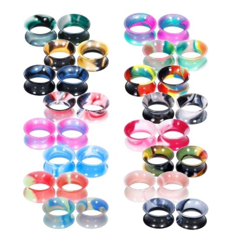 16 Pairs Mixed Color Silicone Flexible Big Ohr Plugs And Tunnels（6-25mm）Can Combined Use for Women Men Body Piercing Jewelry (Size : 10mm)