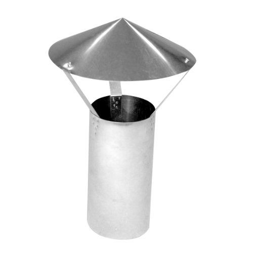 Kamino Flam Regenhaube in Silber, feueraluminierter Regenschutz im Durchschnitt ca. 120 mm, langlebiger Resenabweiser für Kaminrohr