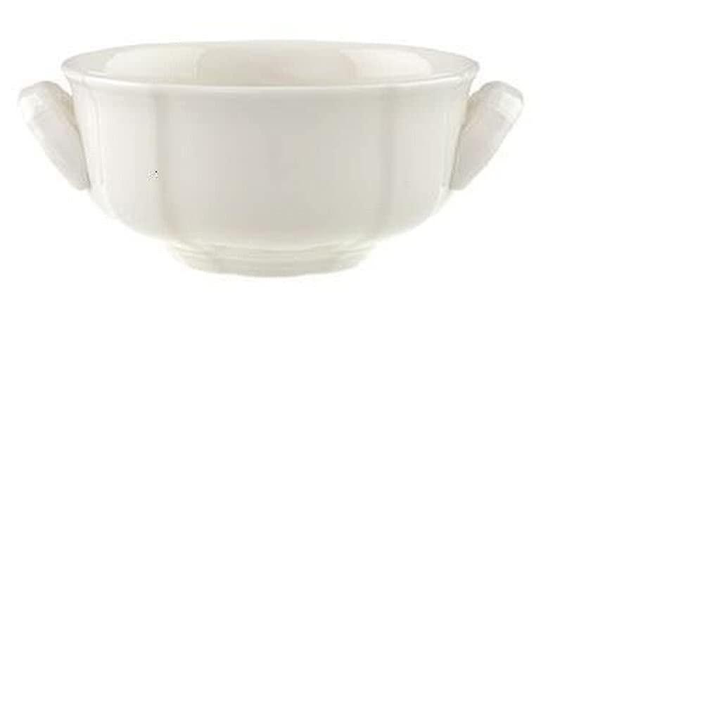Villeroy und Boch Manoir Suppentasse, 350 ml, Höhe: 5,5 cm, Premium Porzellan, Weiß
