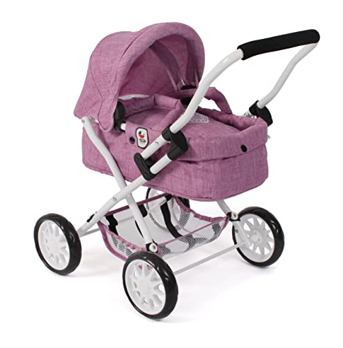 Mini-Kuschel-Puppenwagen SMARTY, Jeans pink