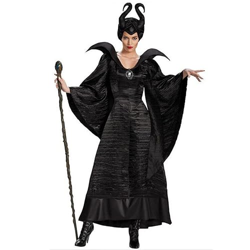 thematys Frauen Damen Kostüm Verkleidung | Karneval | Mottowoche | Fasching | Vampir | Rotkäppchen | Engel | Maleficent | Hexe | Einheitsgröße | Erwachsene | Halloween (Maleficent)