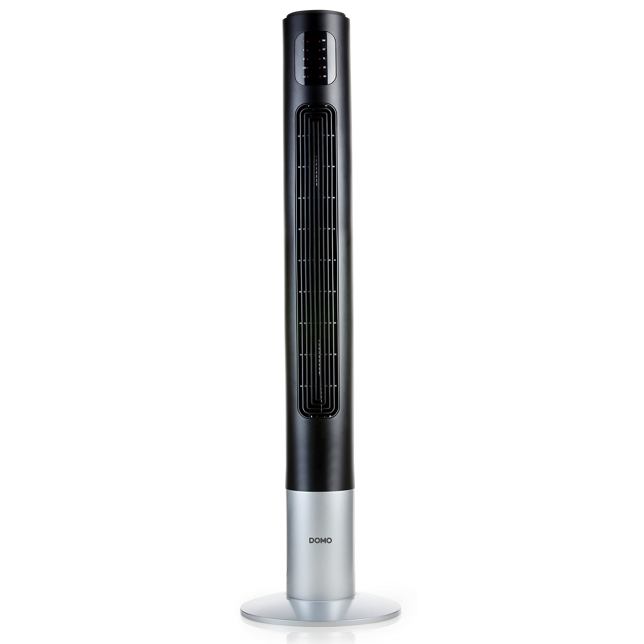 Domo DO8123 Turmventilator schwarz/silber mit Fernbedienung, LED-Display und 7,5 Std.-Timer