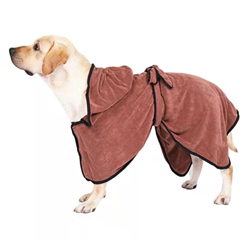 Haustierhund, Hundezubehör, großes saugfähiges Handtuch, weiches und schnell trocknendes dickes Badetuch (Color : Brown, Größe : S)