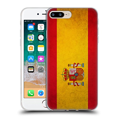 Head Case Designs Spain Spanish España Vintage Fahnen Soft Gel Handyhülle Hülle kompatibel mit Apple iPhone 7 Plus/iPhone 8 Plus