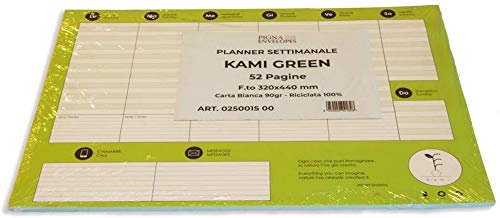 Kami C0250015 Wochenkalender F.To 320 x 440, 52 Seiten aus recyceltem Papier, 90 g, grün