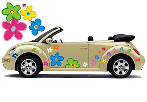 Hippie Blumen Aufkleber, Autoaufkleber Hippie 034 - bunt gemischt (36)