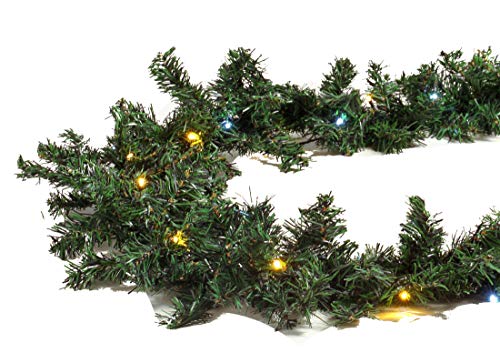 Gartenpirat Tannengirlande mit Beleuchtung 5m künstliche Weihnachtsgirlande 80 LED-Mix warm-/kaltweiß