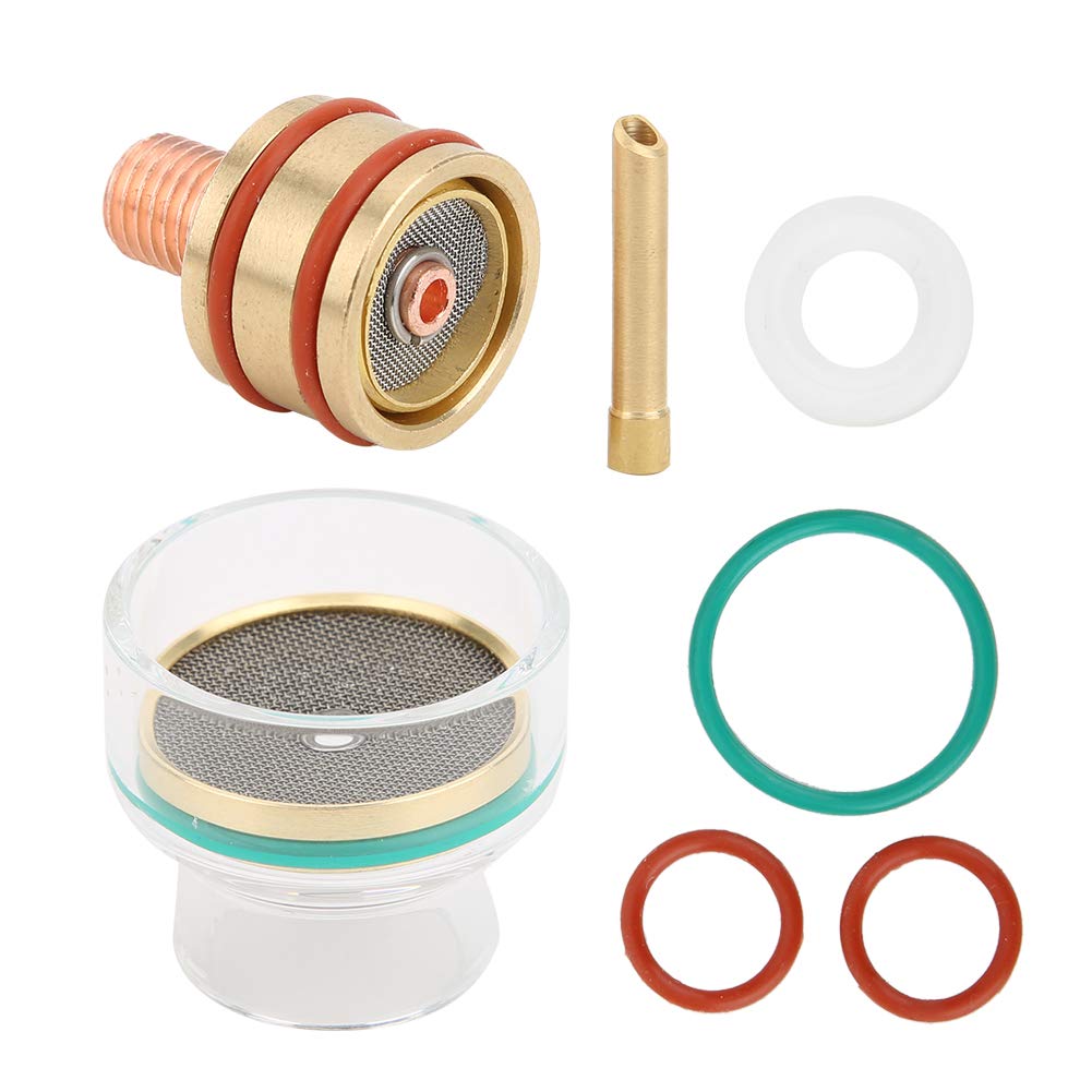 Verbrauchsmaterialien-Set, für Gaslinsen-Körper, Tig Schweißbrenner mit Ring aus Kunststoff, weiß, Modell optional 1 Punkt 6 2 3 mm für Wp9 Wp20 (3,2 mm)