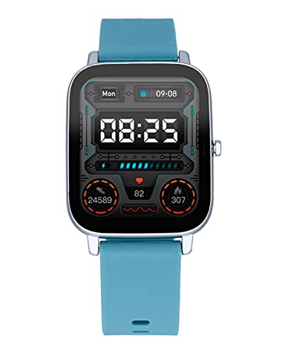 Radiant Smartwatch, Kollektion Palm Beach, blaues Silikonarmband und silbernes Gehäuse, Breite 35,6 mm, IP67, Referenz RAS10304.
