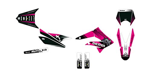 Dekorationsset für Motorrad Cross Derbi X-TREME 50 IKE Rosa 2010 bis 2017