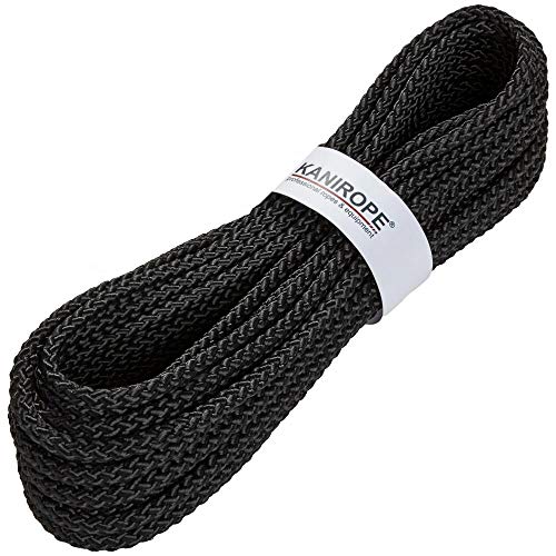 Kanirope® Spezialseil B1 ø5mm 10m Schwarz 8-fach geflochten schwer entflammbar