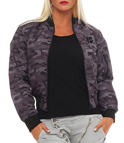 Gennadi Hoppe Damen Bomber Jacket Bomberjacke Pilotenjacke, H7460 camo L