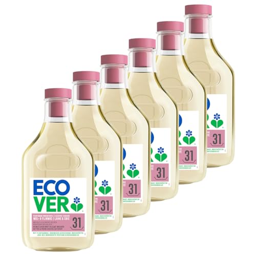 ECOVER - Waschmittel Wolle und Seide - Seerose & Grüne Melone - Promopack 6 x 1,43L
