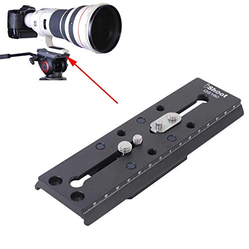 iShoot Kamera Schnellwechselplatte Combo QR Mount Base kompatibel mit Stativ Fluid Head Manfrotto 500 Series, 700 Series and Sachtler FSB 10T / 8T / 6T, DV2/DV8/DV10SB/DV12SB, V14/V18/ACE XL Series