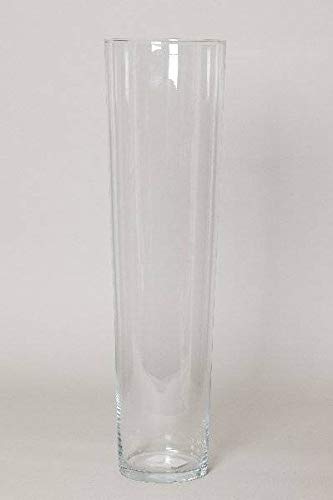 INNA-Glas Bodenvase KAIA, Trichter - rund, klar, 70cm, Ø 17cm - Hohe Vase - Deko Vase