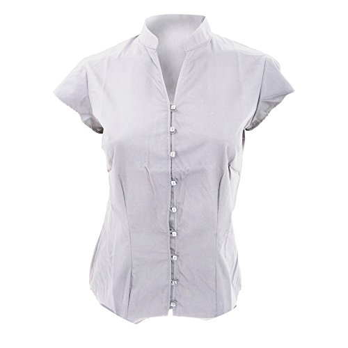 KUSTOM KIT Continental Bluse mit Stehkragen (DE 40) (Weiß)