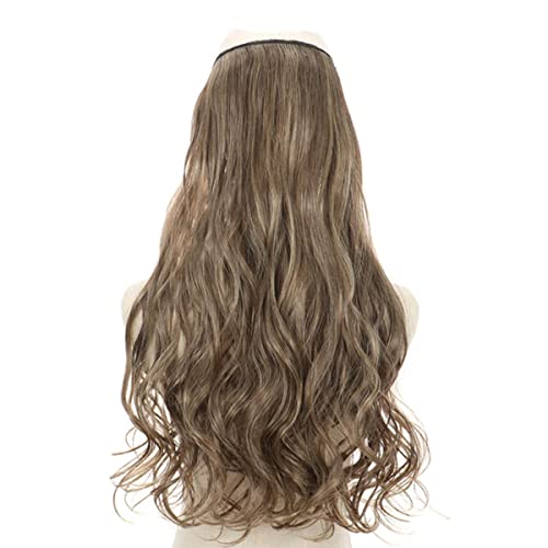 Lange, unsichtbare Haarverlängerungen ohne Clips 16 22 32quot; Synthetische gewellte natürliche schwarzbraune einteilige Haarteil-Haarverlängerung-J-10-86,16 Zoll, China