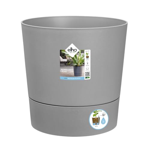 Elho Greensense Aqua Care Rund 35 - Blumentopf für Innen & Außen - Ø 34.5 x H 34.1 cm - Grau/Light Beton