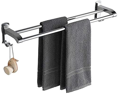 Handtuchhalter Handring Handtuchhalter Edelstahl Badezimmer Handtuchhalter Regal Doppelstange Turmaufhänger Wäscheständer (Größe : 50Cm)