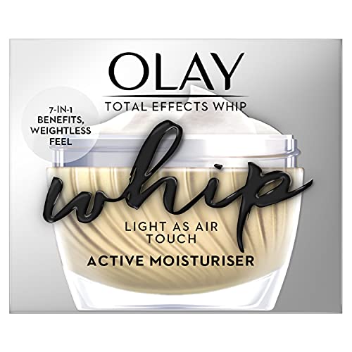 Olay Total Effects Whip Light as Air Moisturiser 7 Vorteile in 1, mit Niacinamid, Vitamin C und E, 50 ml