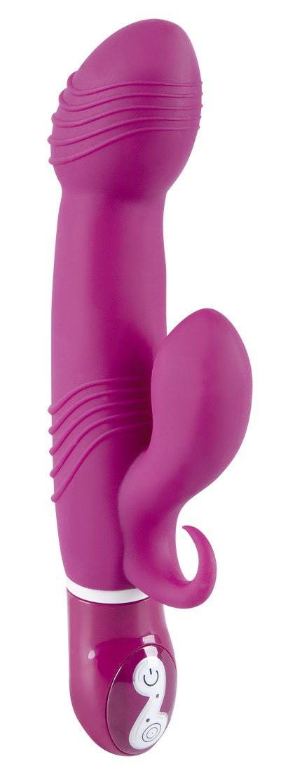 Close2You Flores Piccolo bordo - softer Vibrator mit 7 Vibrationsmodi, leiser Stimulator mit Klitoris-Reizer, Massagestab mit Reizrillen und Musik, pink