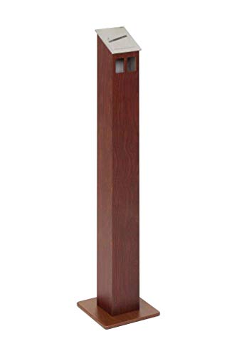 HISKA Standascher Aluminium | Pulverbeschichtet | quadratisch in 3 verschiedenen Farben - Wenge Holz Optik