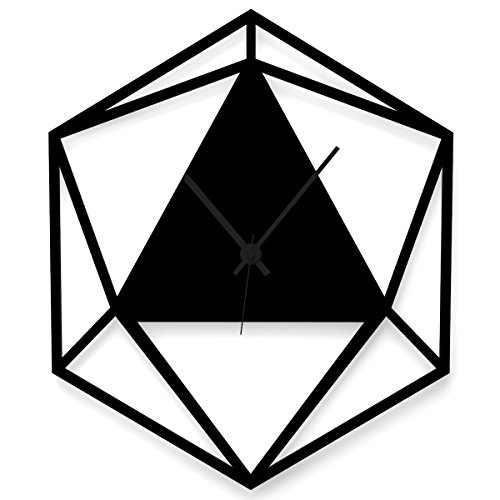 Wandkings Wanduhr "Triangle" aus Acrylglas, in 11 Farben erhältlich (Farbe: Uhr = Schwarz matt; Zeiger = Schwarz)