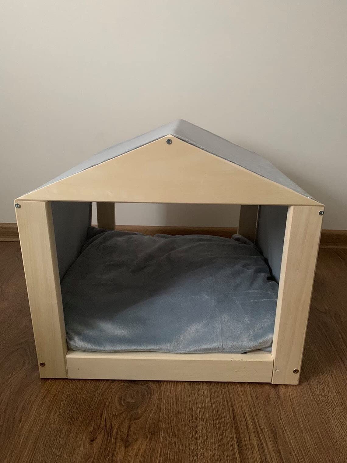 Generiq Katzenhüttenhaus Bett mit Matratze, herausnehmbares Kissen, stilvolles Katzen- und Kleinhüttenhaus, Katzenhöhle - weicher Samtstoff, benutzerdefiniert