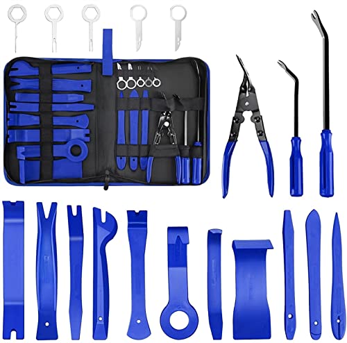 Werkzeugsatz Türclip Panel Trim Armaturenbrett Removal Tool Kit Auto Car Opening Repair Tool Set Werkzeugkasten für zu Hause (Color : 19 PCS BLUE)