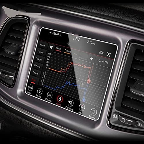REXGEL Bildschirmschutz Für Dodge Für Challenger 2015-2020 Auto-GPS-Navigationsfolie LCD-Bildschirm Schutzfolie Aus Gehärtetem Glas Anti-Kratz-Folie Innenausbau