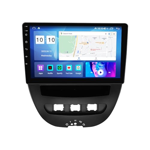 Android 12 Autoradio Stereo 10 Zoll Touchscreen Für Peugeot 107 2009-2015 Unterstützt Wireless Bluetooth Carplay Android Auto WiFi DAB RDS SWC DSP (Size : M200S - 8 Core 2+32G 4G+WiFi)
